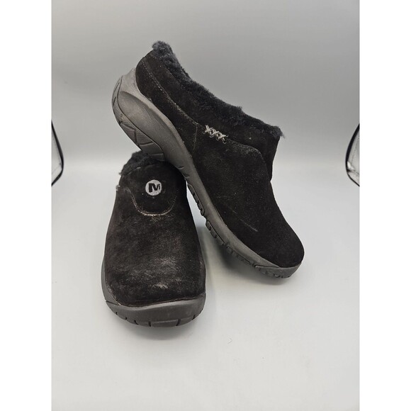 Merrell Slip-On Womens 6.5 Black Encore Ice Mule Suede Shearling Style J005130 - Picture 7 of 11
